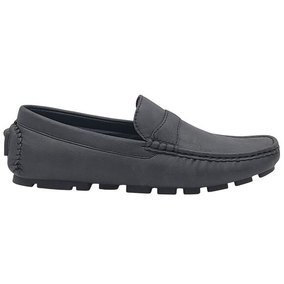 Gallery Seven Men Slip On Moc Toe Driving Loafers Size US 7 Black Faux Leather - Picture 2 of 5